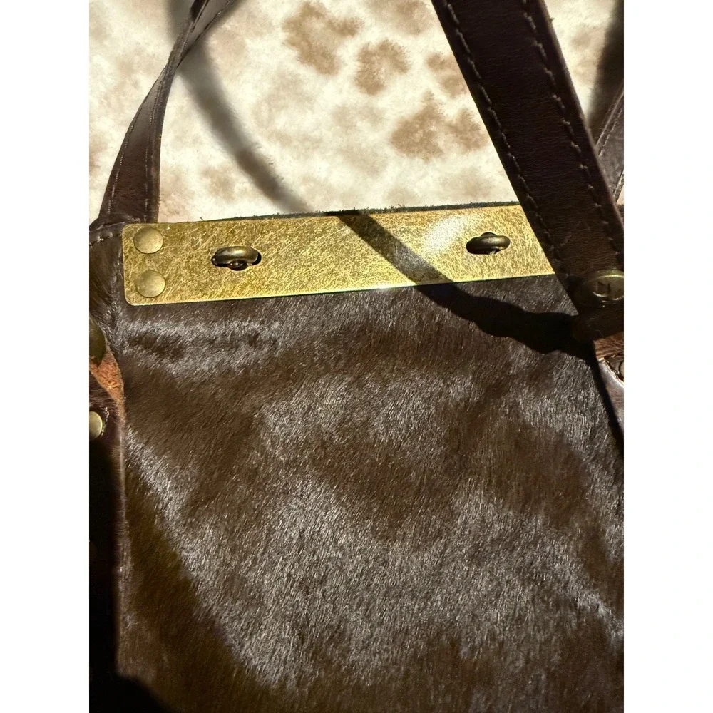 Womens Patricia Nash Calf Hair Leather Purse Hang Bag Hobo Shoulder Bag